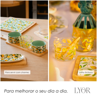 Conjunto 4 Peças para Servir Siciliano 10,5cm x 40cm x 6cm Bambu - Lyor