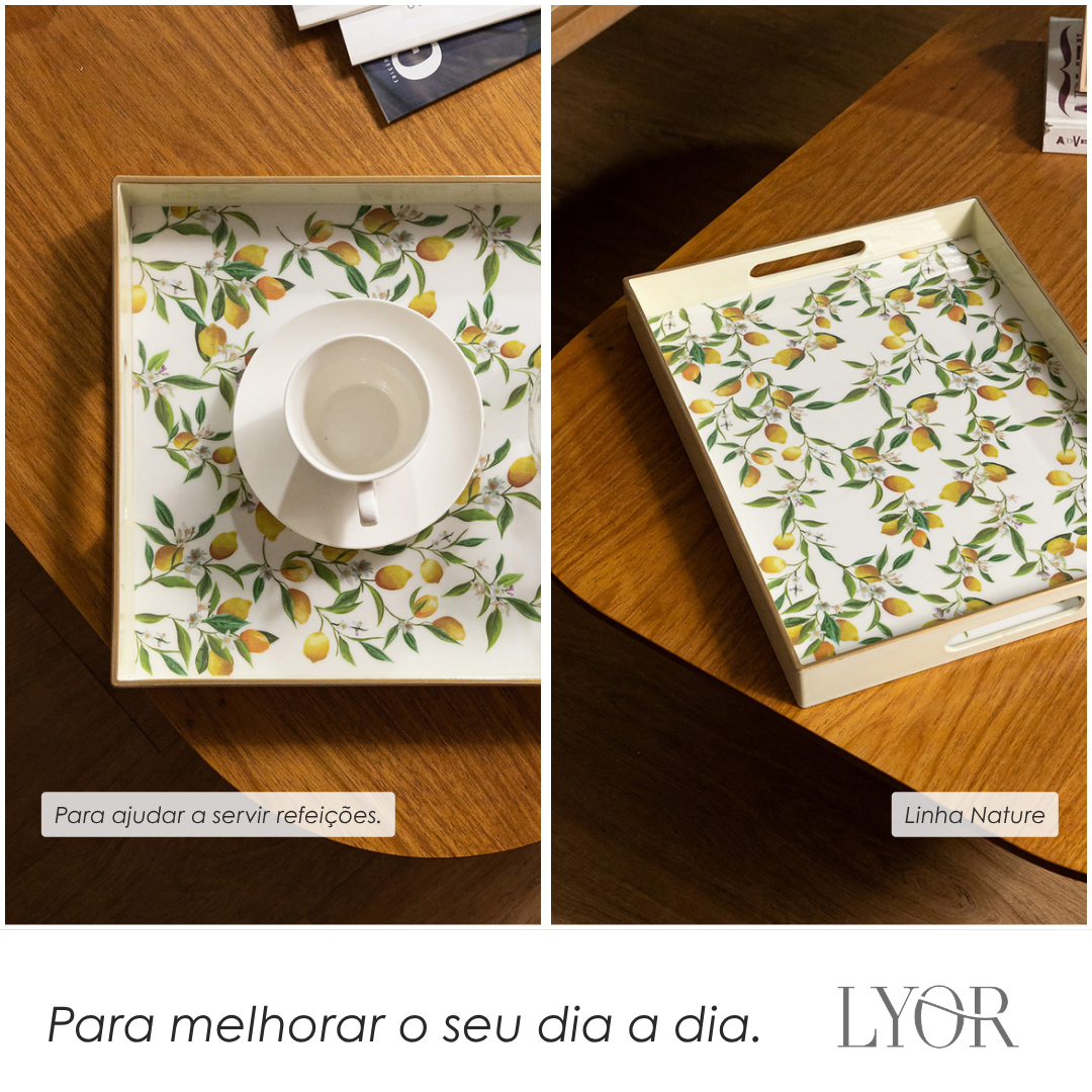 Bandeja Decorativa Siciliano 40cm x 30cm x 4cm Plástico - Lyor
