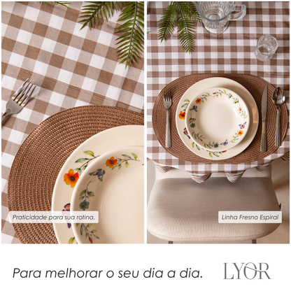 Lugar Americano Oval Fresno 46cm x 31cm Dourado Polipropileno - Lyor