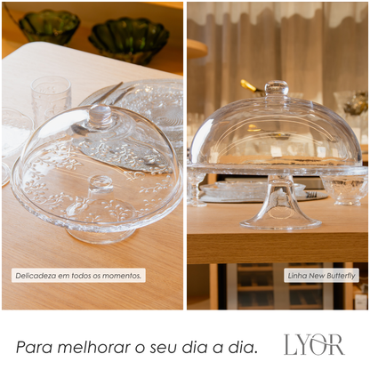 Boleira New Butterfly 30cm x 25cm Cristal Ecológico - Lyor