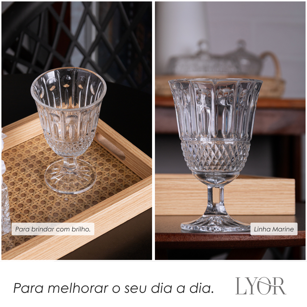 Taça de Água Marine 200ml Vidro - Lyor