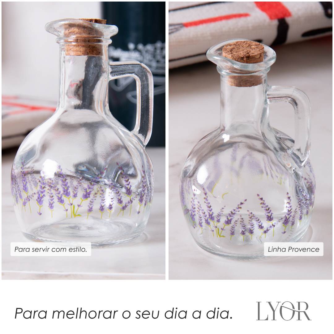 Garrafa para Azeite com Tampa de Cortiça Provence 185ml Vidro - Lyor