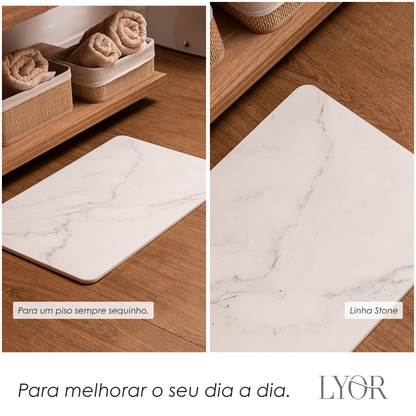 Tapete para Banheiro Stone 60cm x 39cm Marmorizado Pedra Diatomita - Lyor