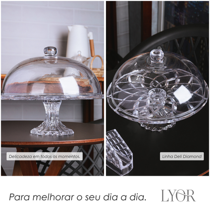 Boleira Deli Diamond 30cm x 23,5cm Vidro - Lyor