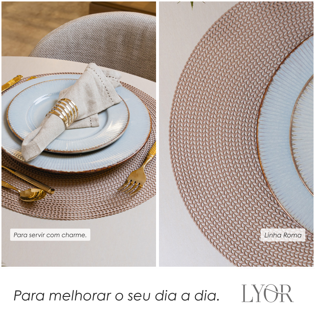 Lugar Americano Roma 38cm Marrom PVC - Lyor
