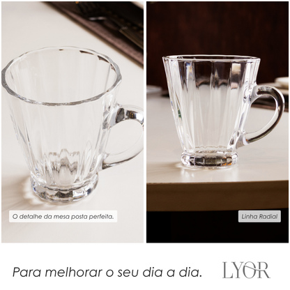 Xícara para Café de Cristal Radial 160ml - Lyor