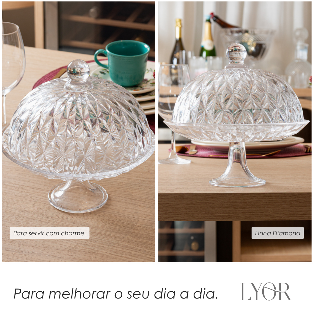 Boleira Diamond 25cm x 23,5cm Cristal - Lyor