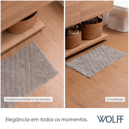 Tapete Bellagio 40cm x 60cm Cinza Algodão - Wolff