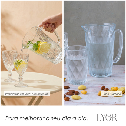 Jarra de Vidro Diamond 1L - Lyor