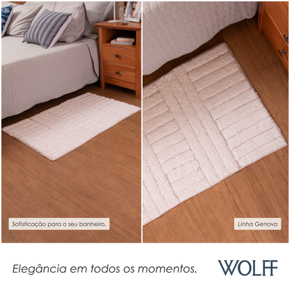 Tapete Genova 50cm x 80cm Branco Algodão - Wolff