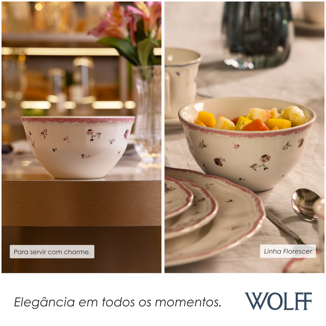 Bowl Florescer 12,5cm Rosa Cerâmica - Wolff