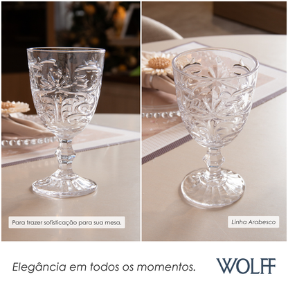 Taça de Água Arabesco 320ml Cristal Ecológico - Wolff