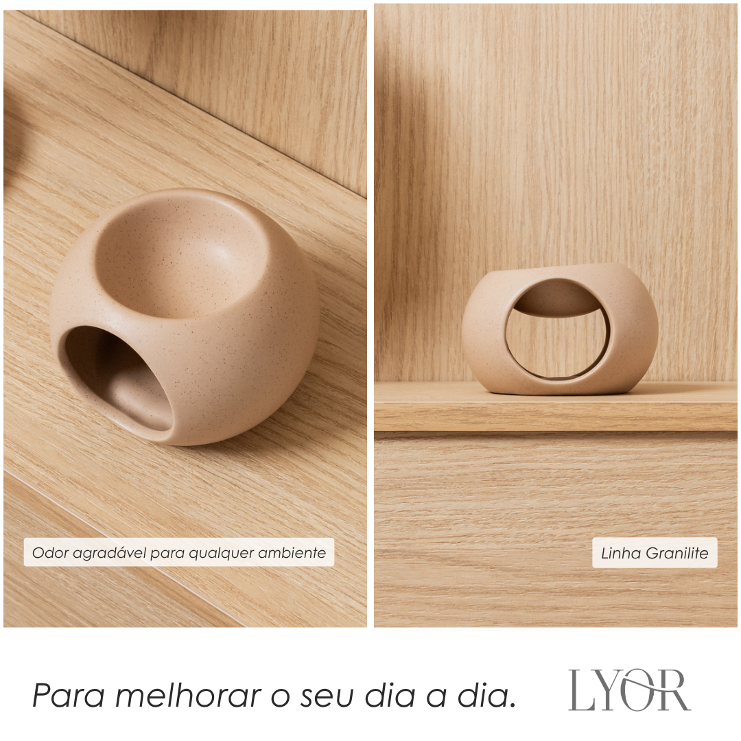Difusor para Óleos Essenciais Granilite Bege Cerâmica - Lyor