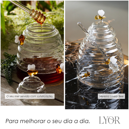 Meleira de Vidro Borossilicato com Pegador Lovely Bee 500ml Lyor