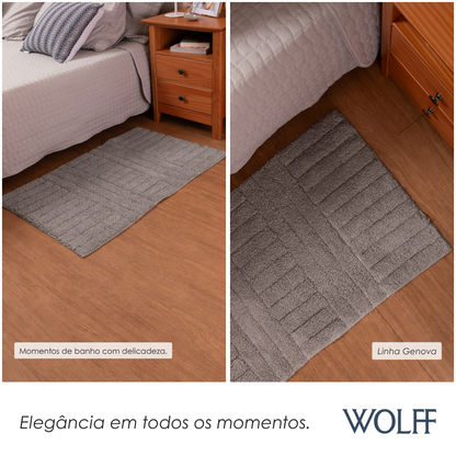 Tapete Genova 50cm x 80cm Cinza Algodão - Wolff