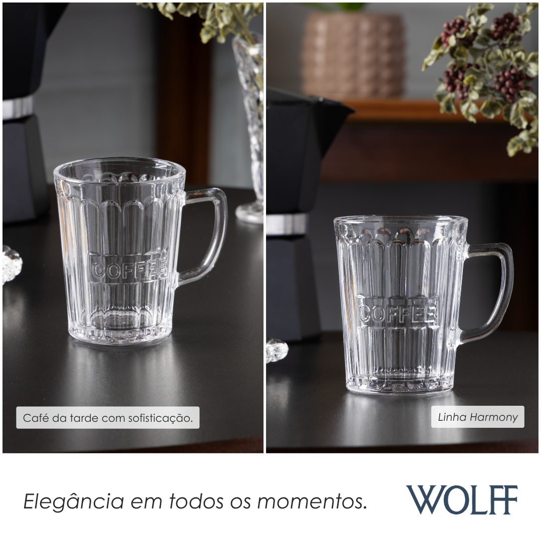 Caneca Harmony 200ml Vidro - Wolff