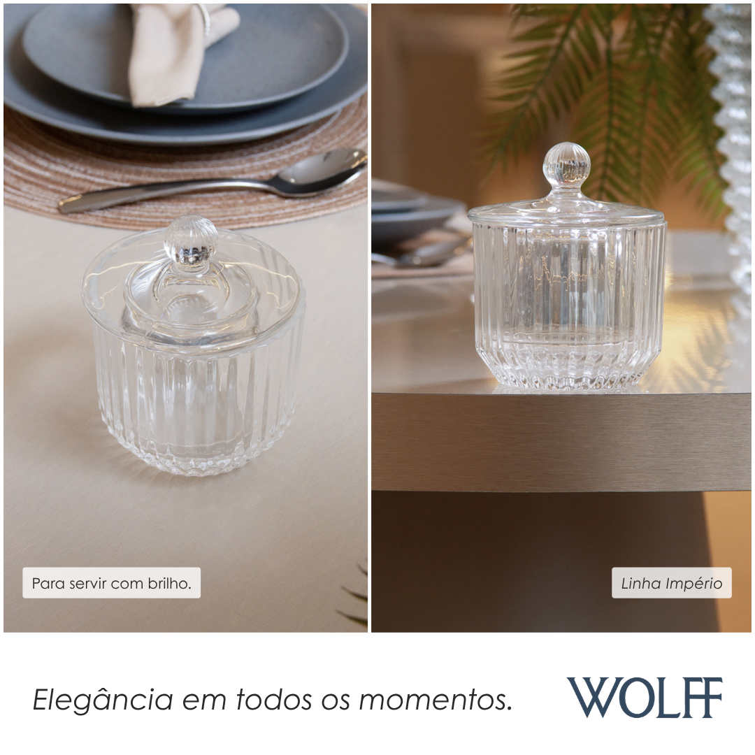 Manteigueira Francesa Império 9cm x 9cm x 11cm Cristal Ecológico - Wolff