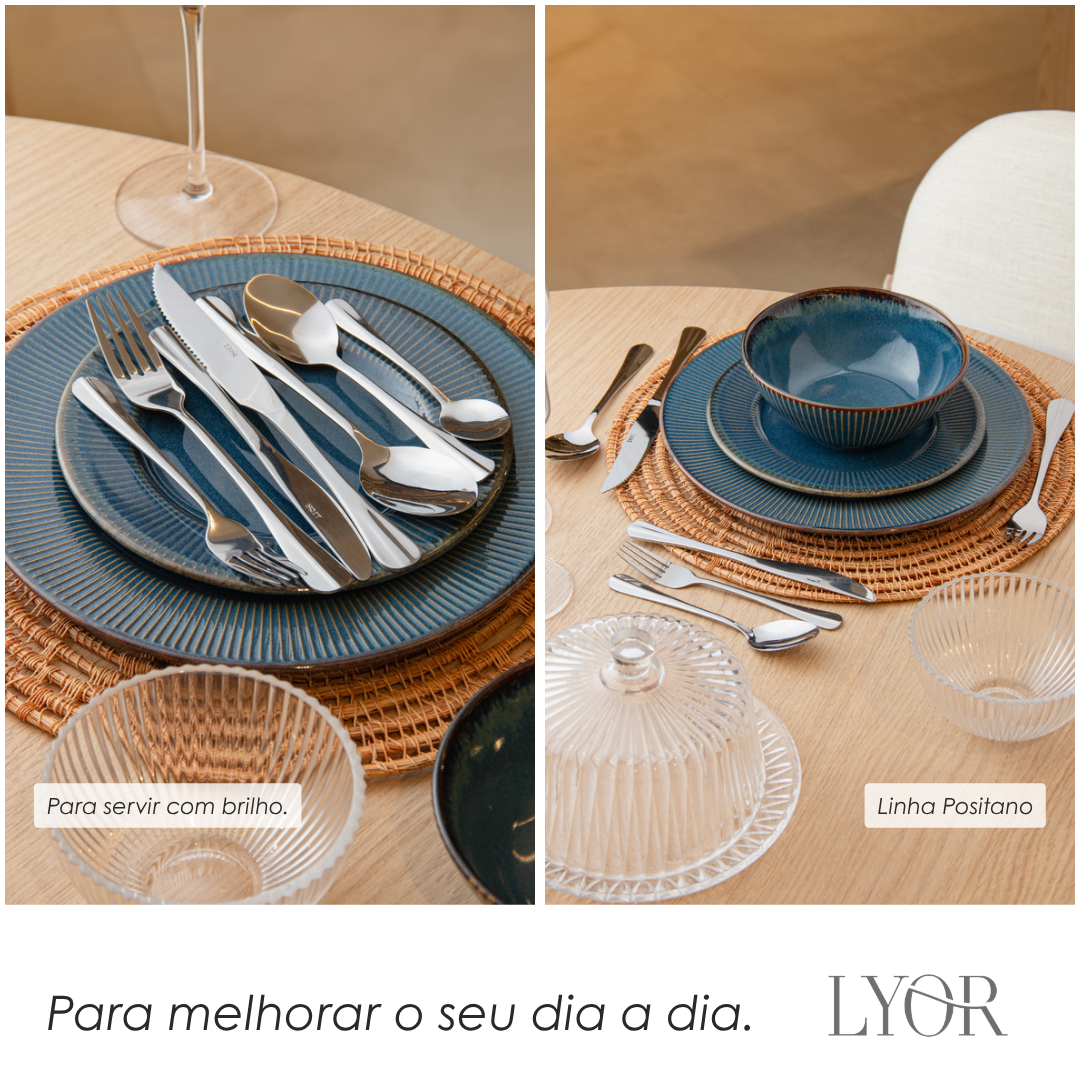 Conjunto 6 Garfos para Mesa de Aço Inox Positano 20cm - Lyor