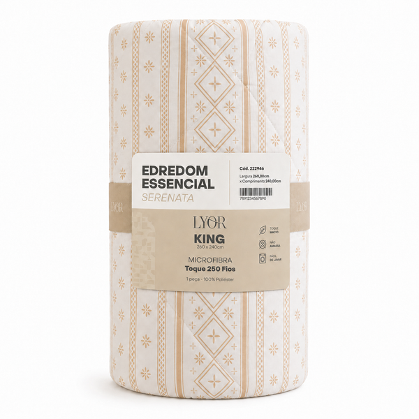 Edredom Essencial Serenata King Toque 250 Fios Microfibra - Lyor