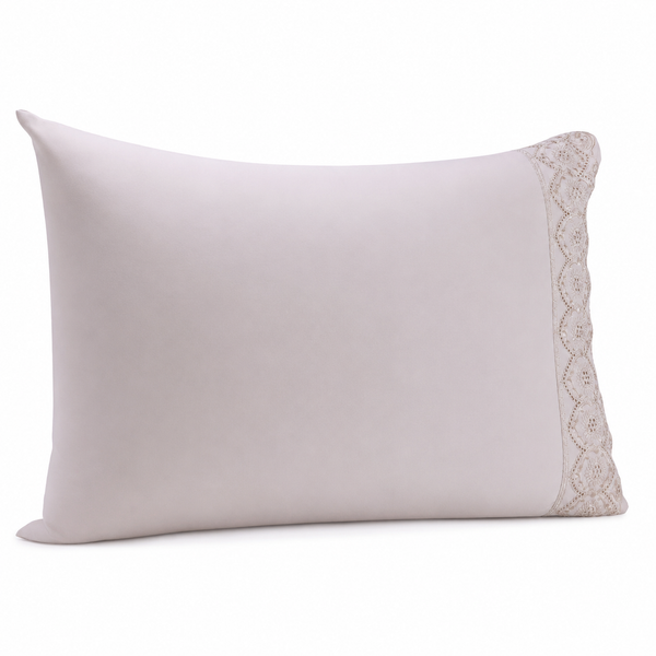 Jogo 2 Fronhas Bordado Belle Maison 50cm x 70cm Rosa Microfibra - Lyor