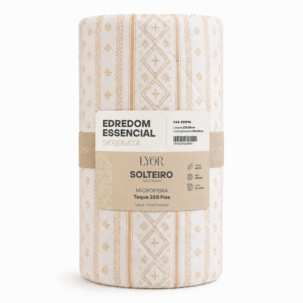 Edredom Essencial Serenata Solteiro Toque 250 Fios Microfibra - Lyor