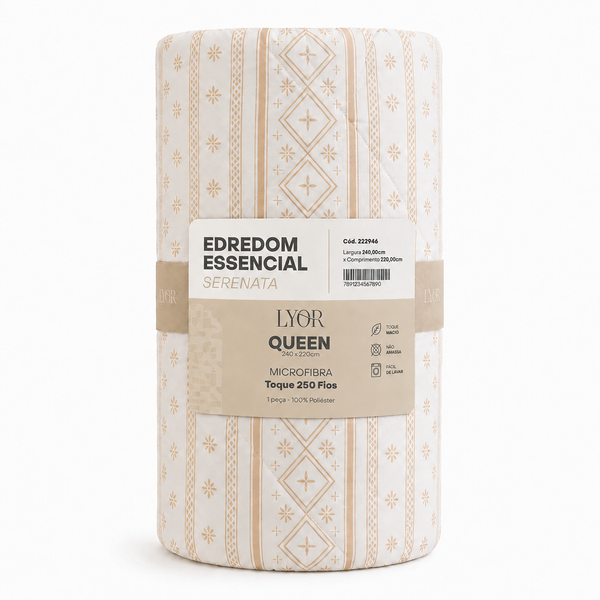 Edredom Essencial Serenata Queen Toque 250 Fios Microfibra - Lyor