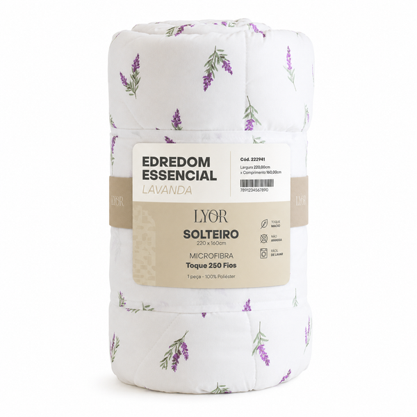Edredom Essencial Lavanda Solteiro Toque 250 Fios Microfibra - Lyor