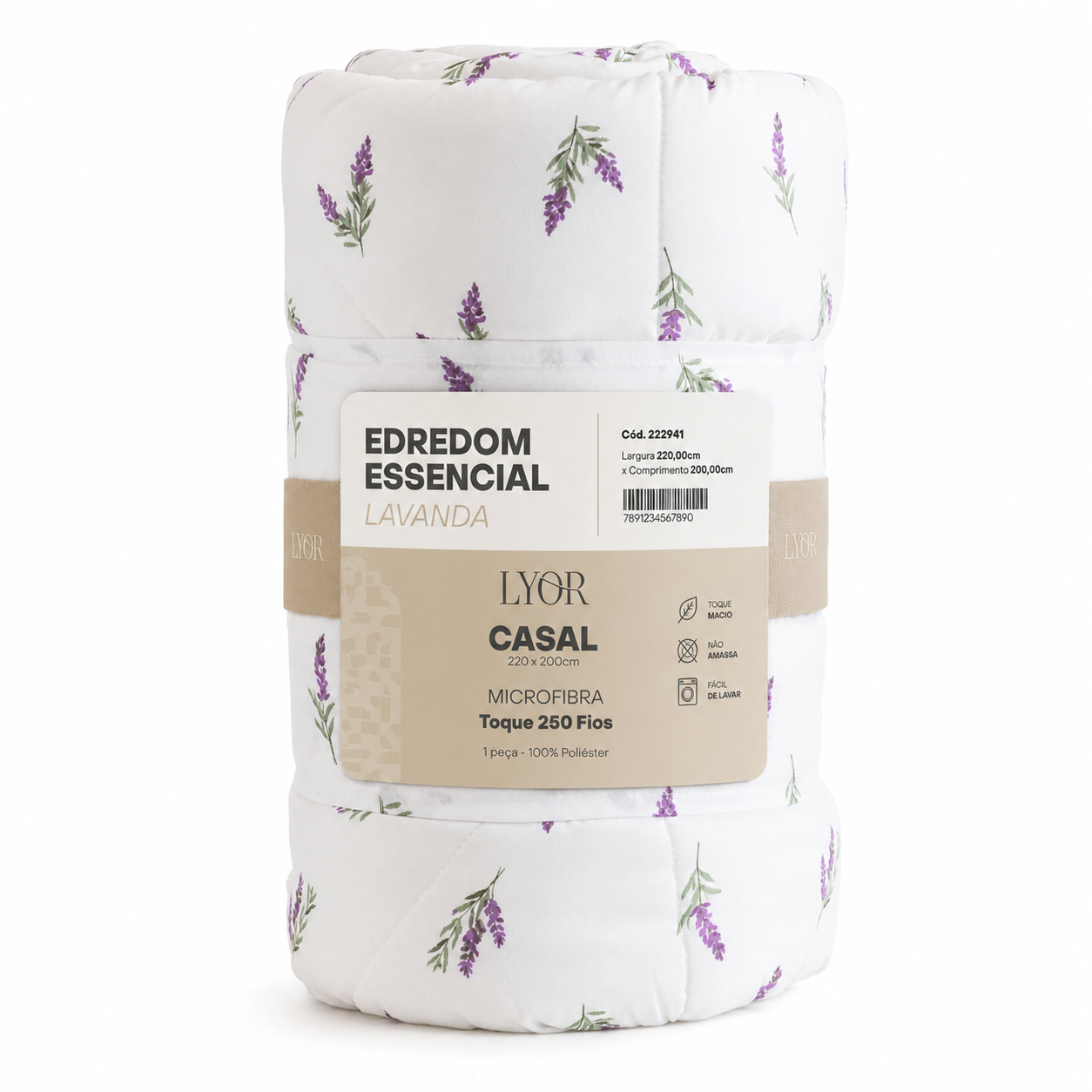 Edredom Essencial Lavanda Casal Toque 250 Fios Microfibra - Lyor