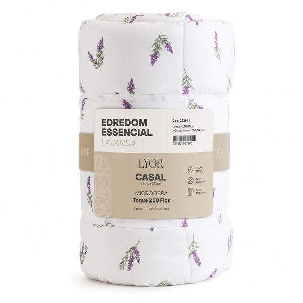 Edredom Essencial Lavanda Casal Toque 250 Fios Microfibra - Lyor