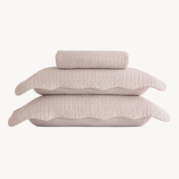 Colcha Matelassê Quadrat King com 2 Porta Travesseiros Rosa Microfibra - Lyor