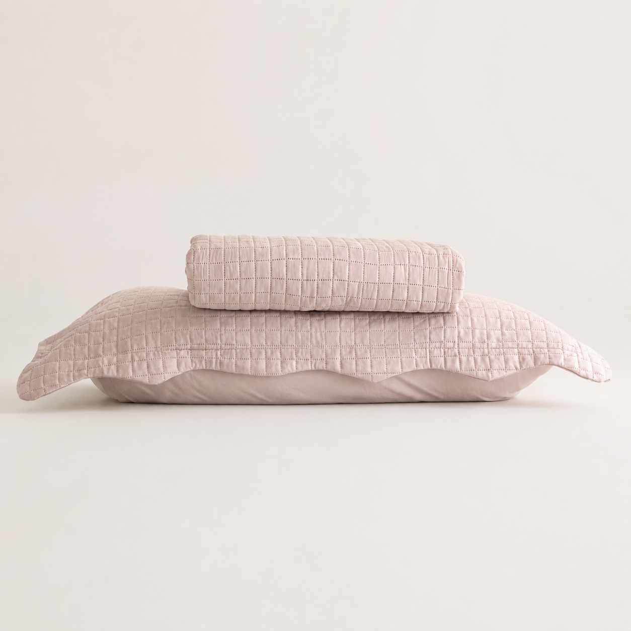 Colcha Matelassê Quadrat Solteiro com 1 Porta Travesseiro Rosa Microfibra - Lyor