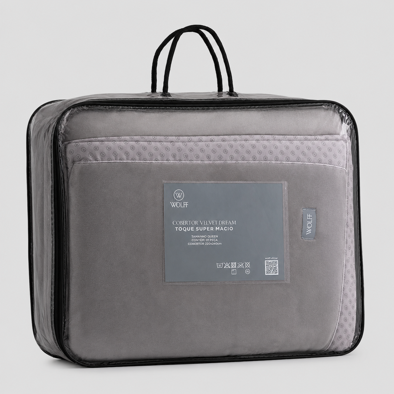 Cobertor Velvet Dream Casal Cinza Microfibra - Wolff