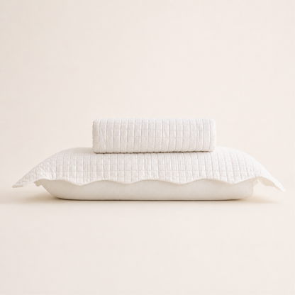 Colcha Matelassê Quadrat Solteiro com 1 Porta Travesseiro Branco Microfibra - Lyor