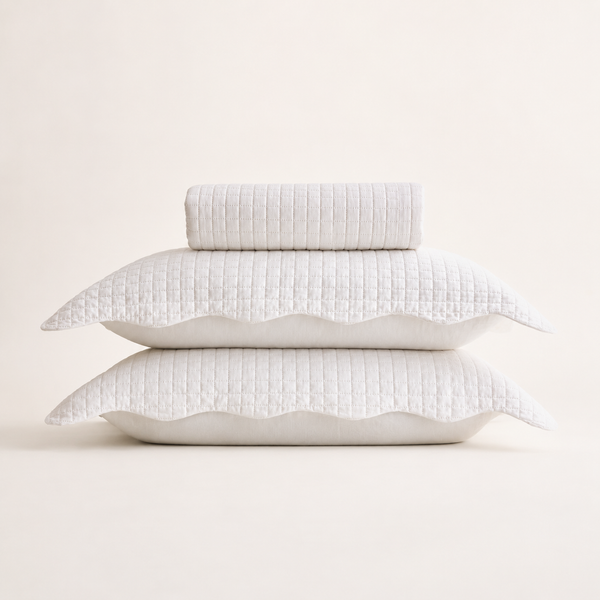 Colcha Matelassê Quadrat Queen com 2 Porta Travesseiros Branco Microfibra - Lyor