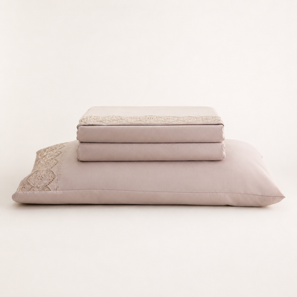 Jogo de Cama Bordado Solteiro Belle Maison Rosa Microfibra - Lyor