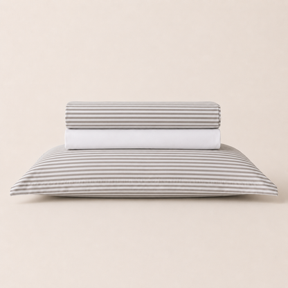 Jogo de Cama Solteiro Essencial Lines Toque 250 Fios Microfibra - Lyor