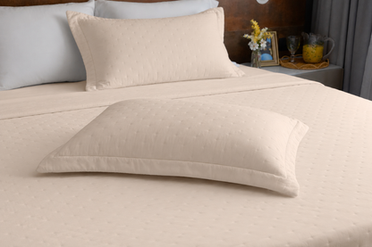 Fronha Saphira 50cm x 70cm Toque 300 Fios Bege Microfibra - Lyor
