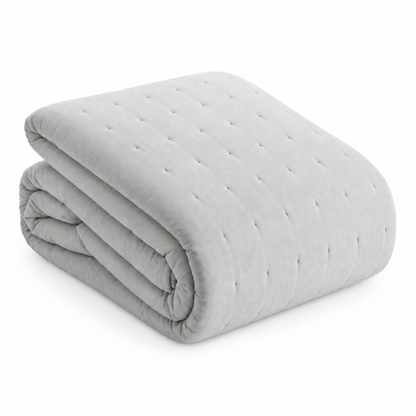 Colcha Matelassê Saphira Queen e 2 Porta Travesseiros Toque 300 Fios Cinza Microfibra - Lyor
