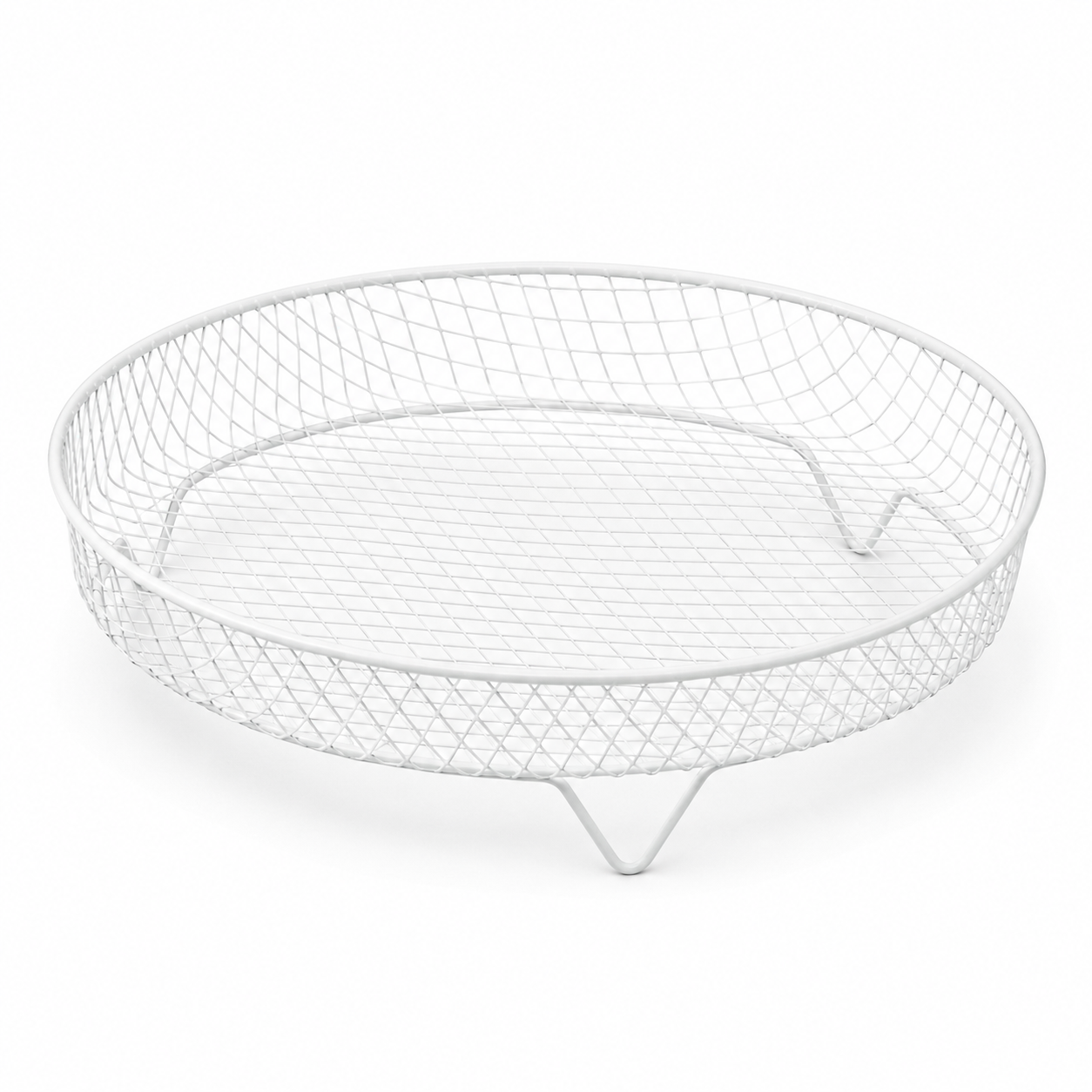 Suporte Redondo de Aço Inox Empilhável para Air Fryer 19,5cm x 19,5cm x 4,5cm - Wolff