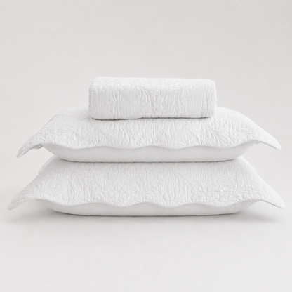 Colcha Matelassê Arabeske Queen com 2 Porta Travesseiros Branco Microfibra - Lyor