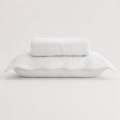 Colcha Matelassê Arabeske Solteiro com 1 Porta Travesseiro Branco Microfibra - Lyor