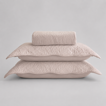 Colcha Matelassê Arabeske King com 2 Porta Travesseiros Rosa Microfibra - Lyor
