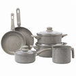 Conjunto 6 Panelas de Indução Granito Chef Taupe Alumínio com Revestimento Cerâmico - Lyor