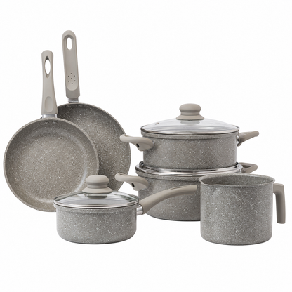 Conjunto 6 Panelas de Indução Granito Chef Taupe Alumínio com Revestimento Cerâmico - Lyor