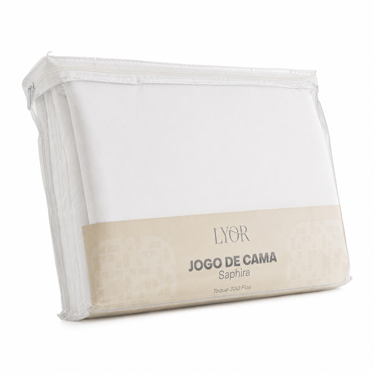 Jogo de Cama Saphira Queen Toque 300 Fios Branco Microfibra - Lyor