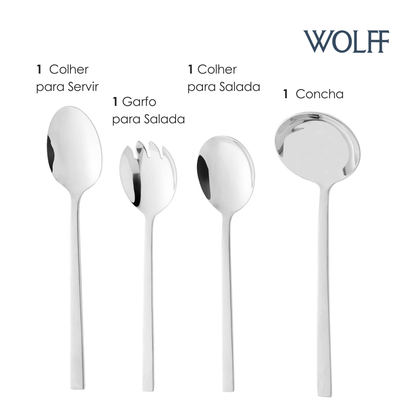 Conjunto 4 Talheres para Servir de Aço Inox Firenze - Wolff