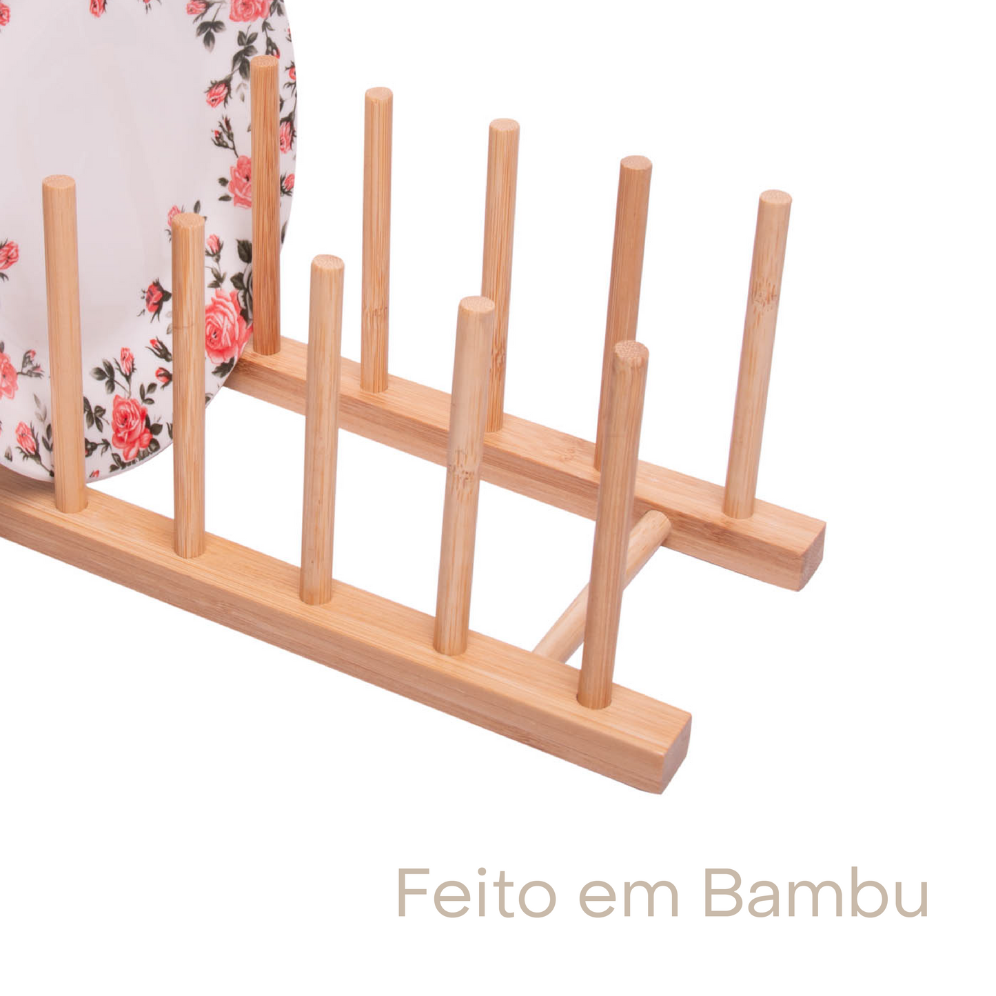 Escorredor de Pratos Nature 30cm X 12cm X 12cm Bambu - Lyor