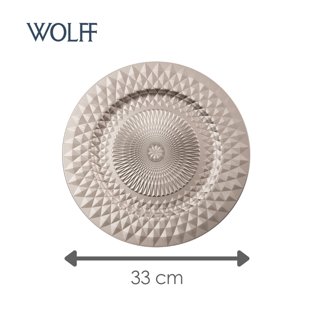 Sousplat Roman 33cm Champanhe Plástico - Wolff