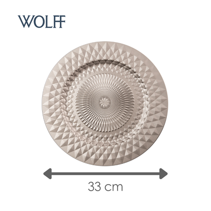 Sousplat Roman 33cm Champanhe Plástico - Wolff