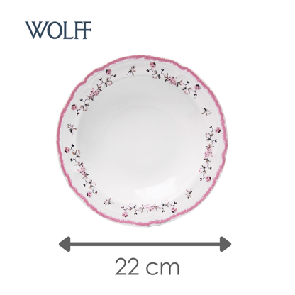 Prato Fundo Florescer 22cm Rosa Cerâmica - Wolff